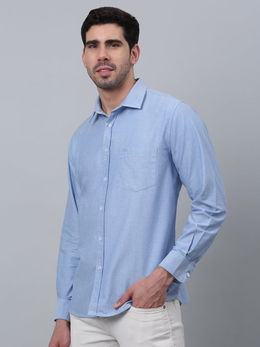 Casual Shirt for Men | Breathable & Soft with Color Fastness Regular Fit Spread Collar Neck Cotton Fabric Self Design Pattern