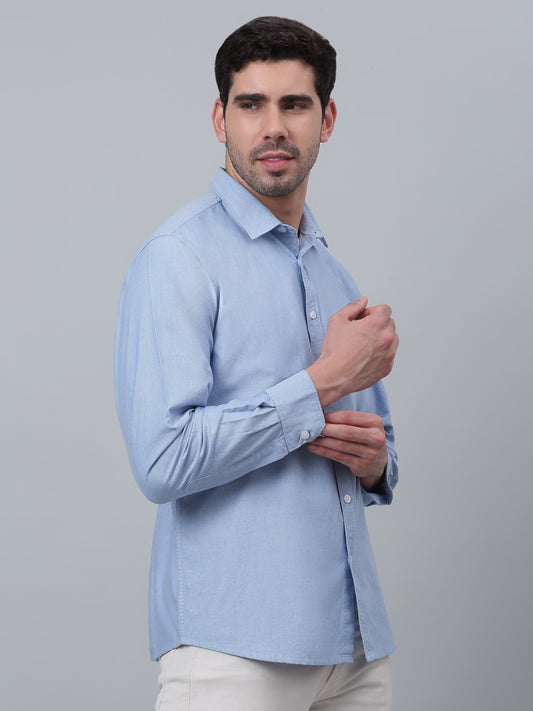 Casual Shirt for Men | Breathable & Soft with Color Fastness Regular Fit Spread Collar Neck Cotton Fabric Self Design Pattern