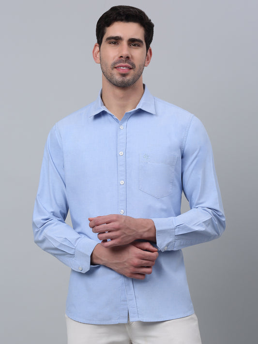 Casual Shirt for Men | Breathable & Soft with Color Fastness Regular Fit Spread Collar Neck Cotton Fabric Self Design Pattern