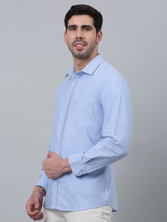 Casual Shirt for Men | Breathable & Soft with Color Fastness Regular Fit Spread Collar Neck Cotton Fabric Self Design Pattern