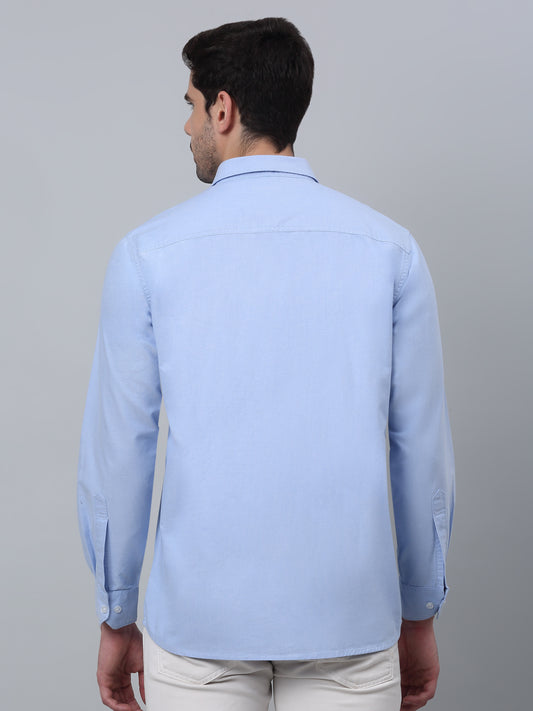 Casual Shirt for Men | Breathable & Soft with Color Fastness Regular Fit Spread Collar Neck Cotton Fabric Self Design Pattern