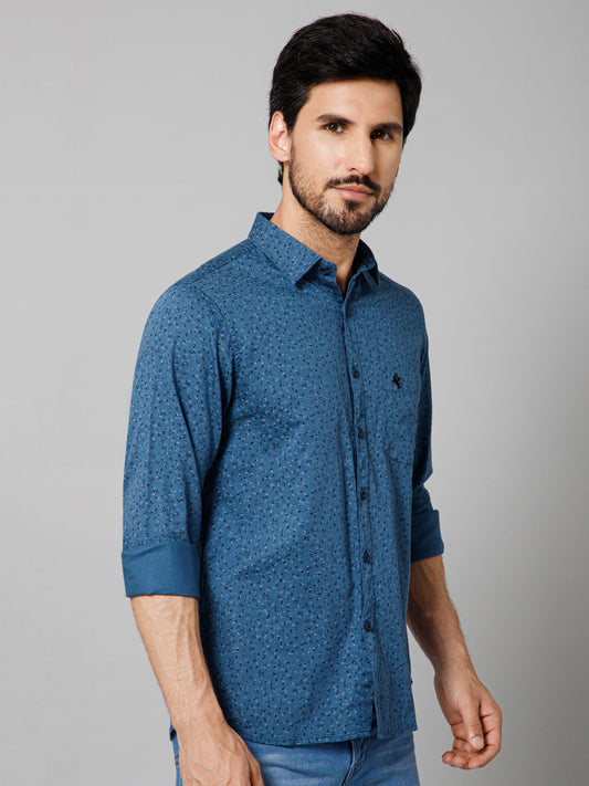 Casual Shirt for Men | Breathable & Soft with Color Fastness Regular Fit Spread Collar Neck Cotton Fabric Printed Pattern