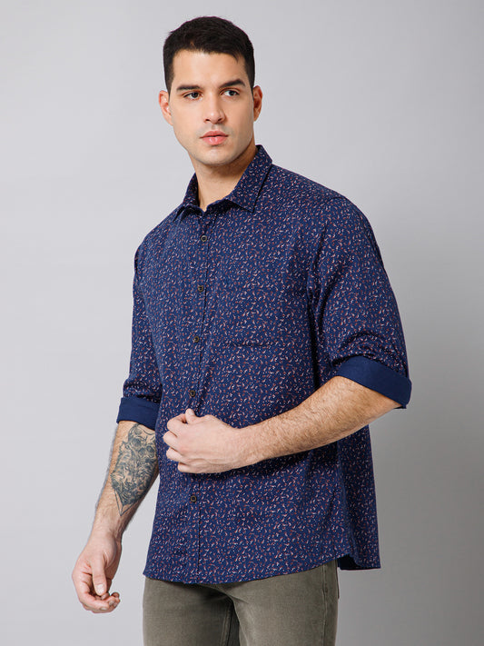 Casual Shirt for Men | Breathable & Soft with Color Fastness Regular Fit Spread Collar Neck Cotton Fabric Printed Pattern