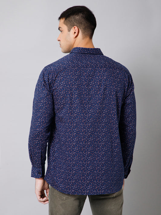 Casual Shirt for Men | Breathable & Soft with Color Fastness Regular Fit Spread Collar Neck Cotton Fabric Printed Pattern