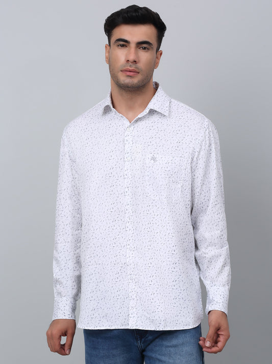 Casual Shirt for Men | Breathable & Soft with Color Fastness Regular Fit Spread Collar Neck Cotton Fabric Printed Pattern