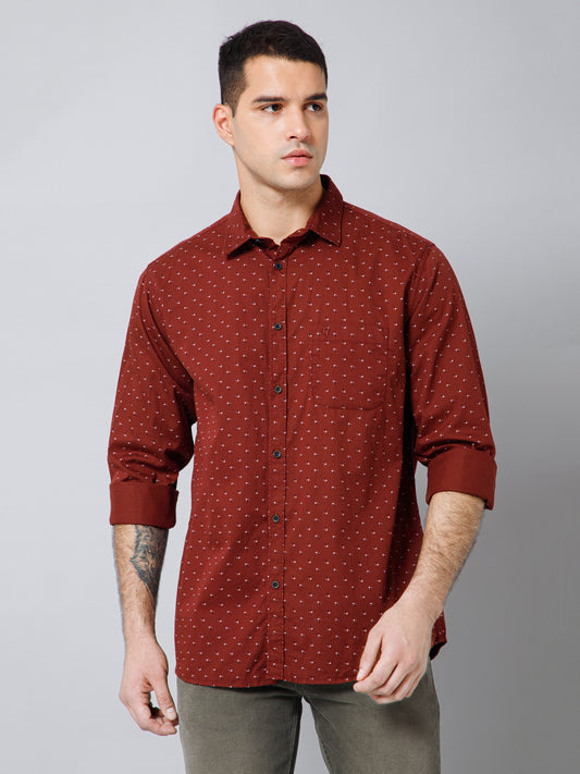 Casual Shirt for Men | Breathable & Soft with Color Fastness Regular Fit Spread Collar Neck Cotton Fabric Printed Pattern