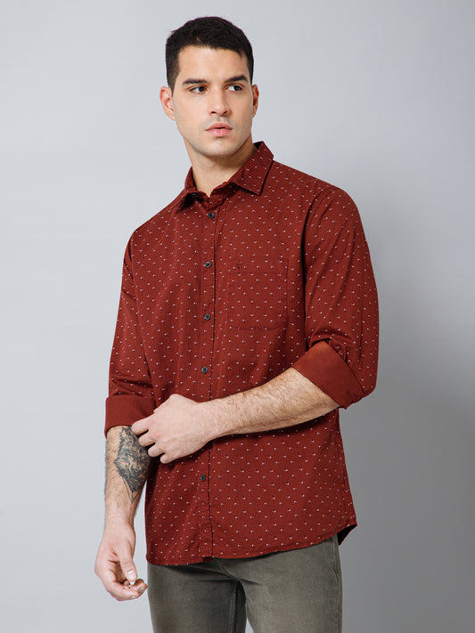 Casual Shirt for Men | Breathable & Soft with Color Fastness Regular Fit Spread Collar Neck Cotton Fabric Printed Pattern