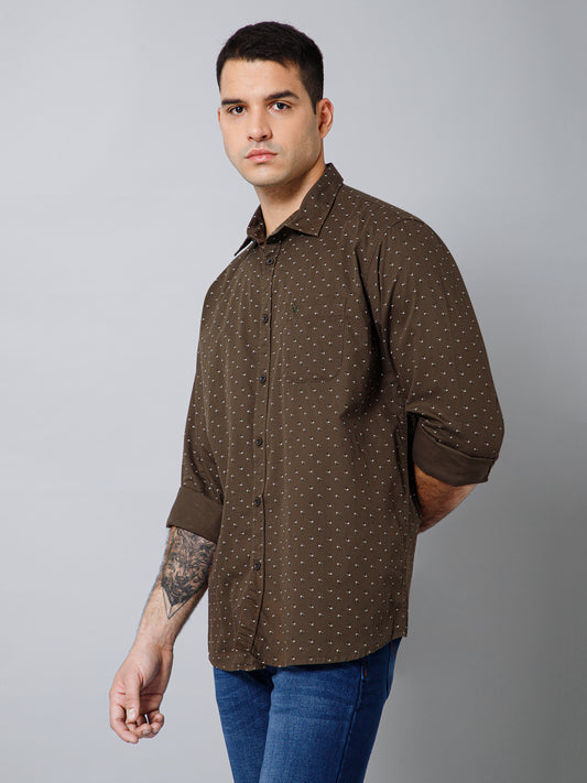 Casual Shirt for Men | Breathable & Soft with Color Fastness Regular Fit Spread Collar Neck Cotton Fabric Printed Pattern