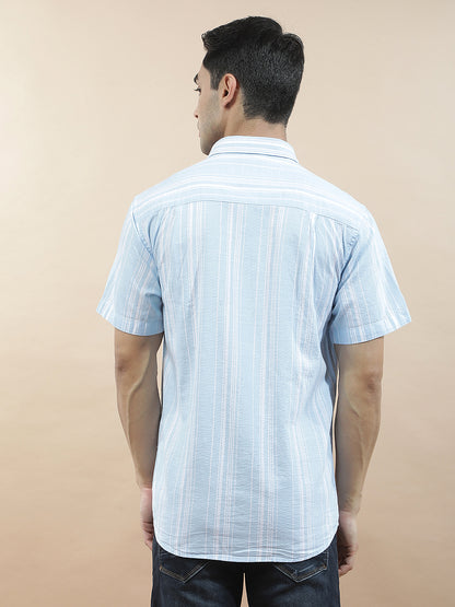 Casual Shirt for Men l Breathable & Soft with Color Fastness Slim Fit  Cotton Fabric Striped Pattern