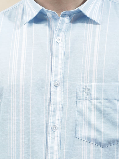 Casual Shirt for Men l Breathable & Soft with Color Fastness Slim Fit  Cotton Fabric Striped Pattern