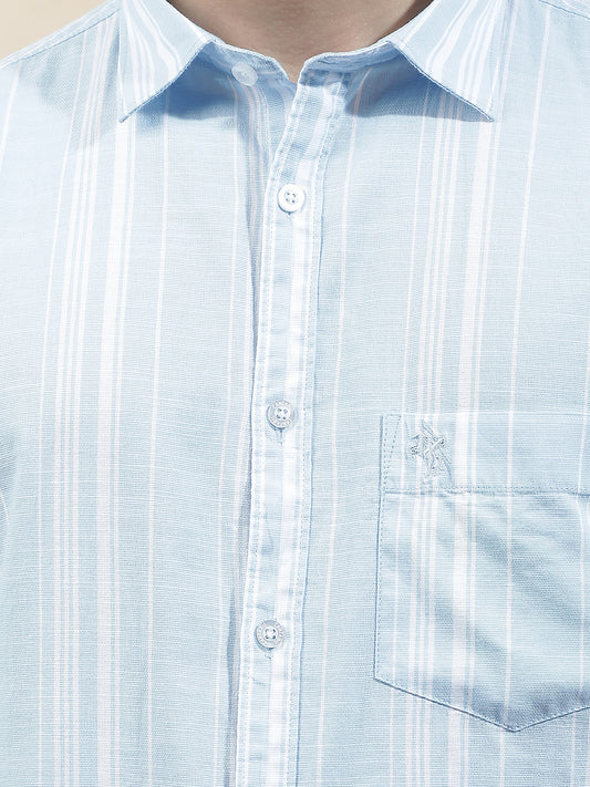 Casual Shirt for Men l Breathable & Soft with Color Fastness Slim Fit  Cotton Fabric Striped Pattern