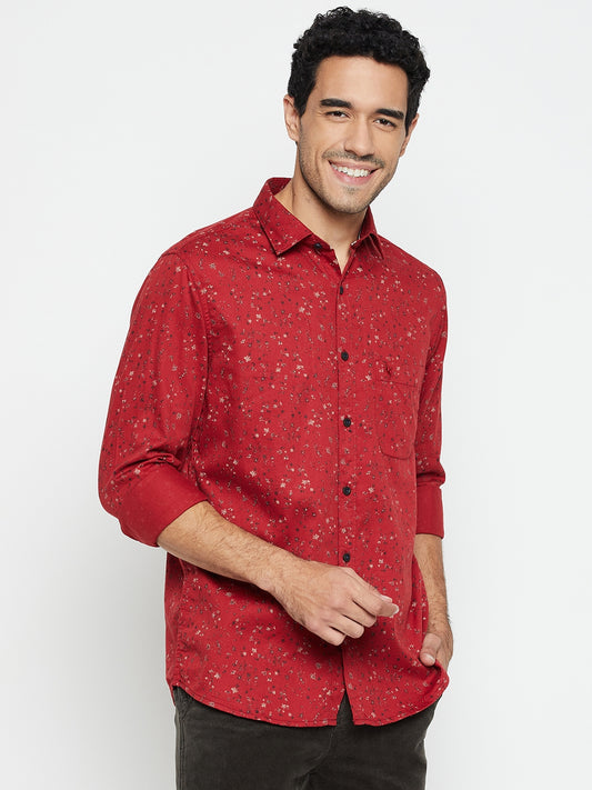 Casual Shirt for Men | Breathable & Soft with Color Fastness Regular Fit Spread Collar Neck Cotton Fabric Printed Pattern