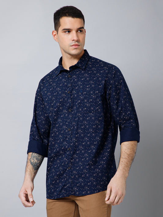 Casual Shirt for Men | Breathable & Soft with Color Fastness Regular Fit Spread Collar Neck Cotton Fabric Printed Pattern