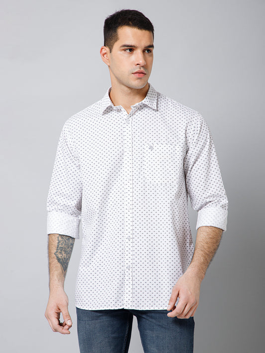 Casual Shirt for Men | Breathable & Soft with Color Fastness Regular Fit Spread Collar Neck Cotton Fabric Printed Pattern