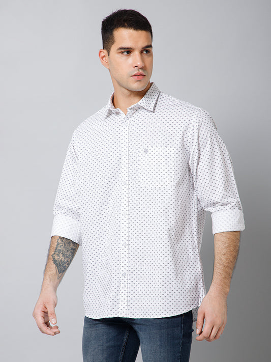 Casual Shirt for Men | Breathable & Soft with Color Fastness Regular Fit Spread Collar Neck Cotton Fabric Printed Pattern