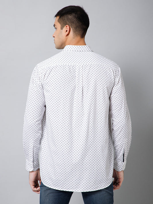 Casual Shirt for Men | Breathable & Soft with Color Fastness Regular Fit Spread Collar Neck Cotton Fabric Printed Pattern