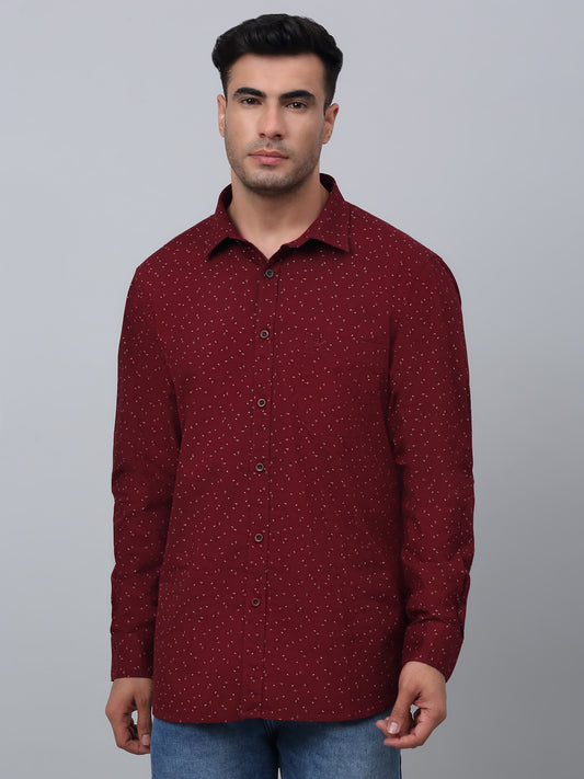 Casual Shirt for Men | Breathable & Soft with Color Fastness Regular Fit Spread Collar Neck Cotton Fabric Printed Pattern