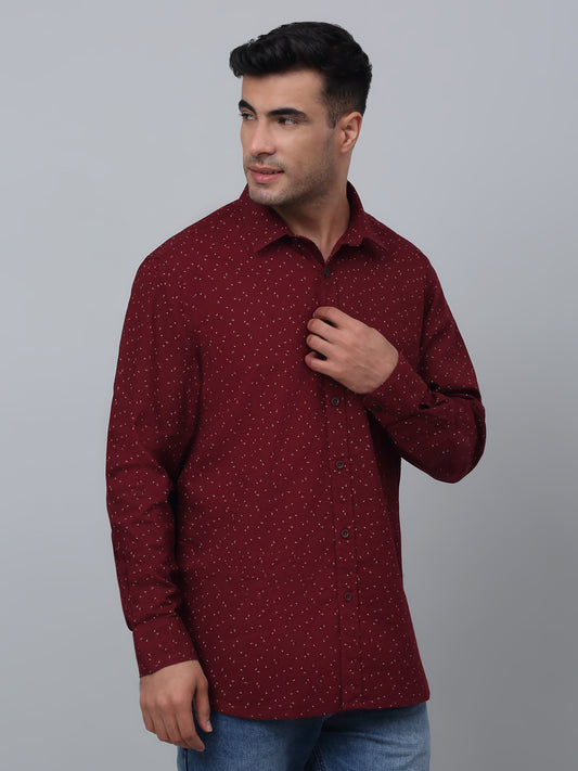 Casual Shirt for Men | Breathable & Soft with Color Fastness Regular Fit Spread Collar Neck Cotton Fabric Printed Pattern