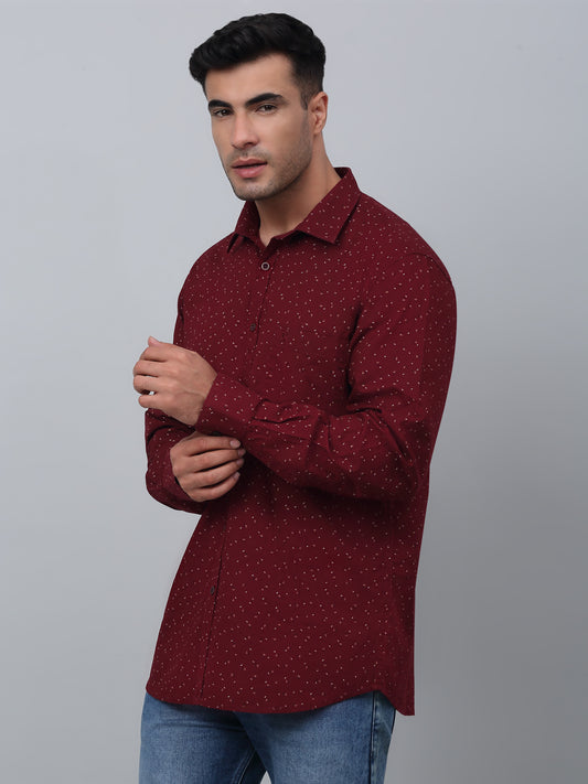 Casual Shirt for Men | Breathable & Soft with Color Fastness Regular Fit Spread Collar Neck Cotton Fabric Printed Pattern