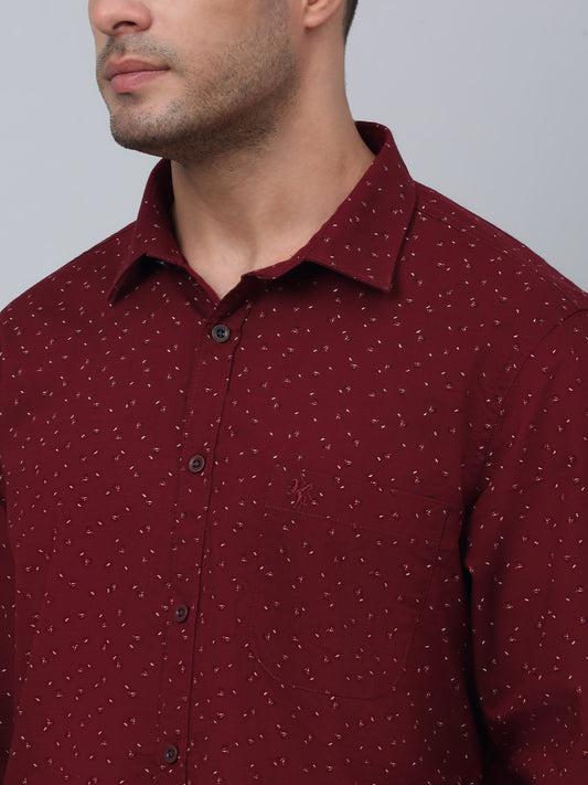 Casual Shirt for Men | Breathable & Soft with Color Fastness Regular Fit Spread Collar Neck Cotton Fabric Printed Pattern