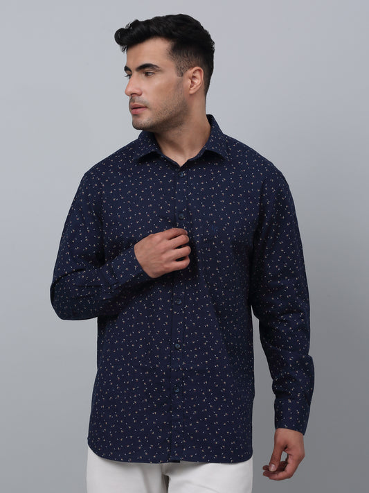 Casual Shirt for Men | Breathable & Soft with Color Fastness Regular Fit Spread Collar Neck Cotton Fabric Printed Pattern