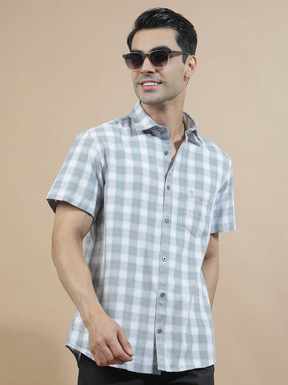 Casual Shirt for Men l Breathable & Soft with Color Fastness Regular Fit  Cotton Fabric Checkered Pattern