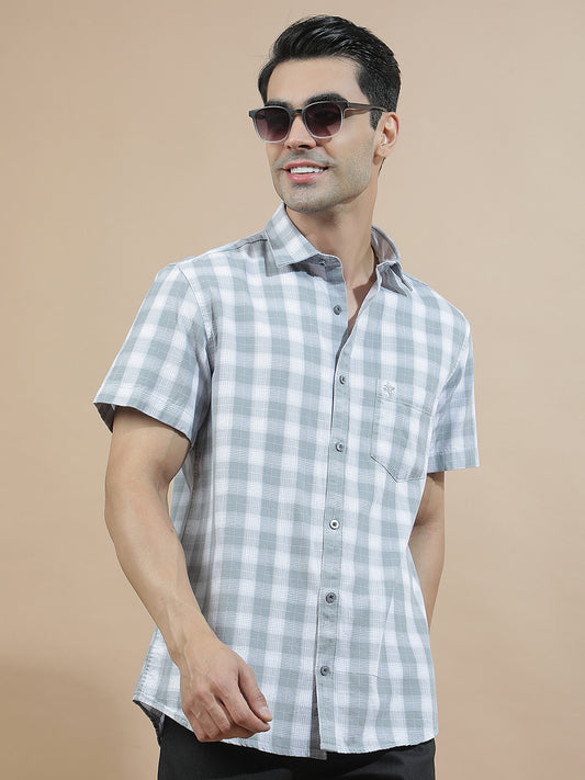 Casual Shirt for Men l Breathable & Soft with Color Fastness Regular Fit  Cotton Fabric Checkered Pattern