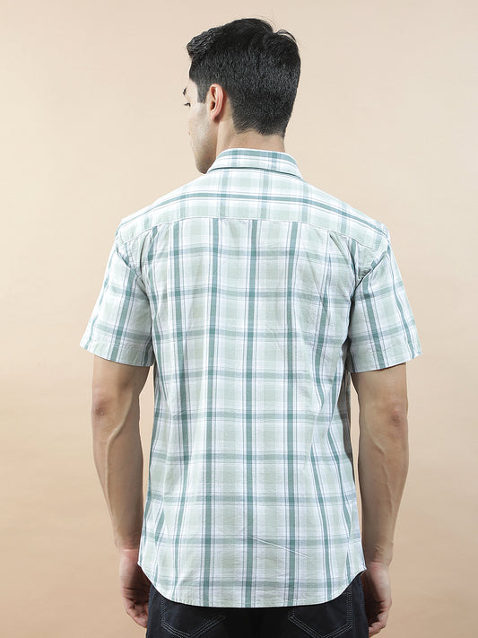 Casual Shirt for Men l Breathable & Soft with Color Fastness Slim Fit  Cotton Fabric Checkered Pattern