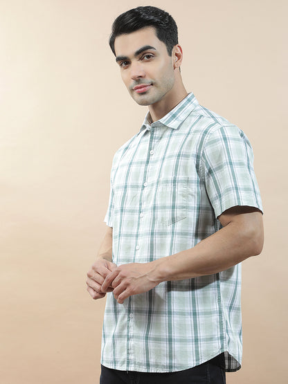 Casual Shirt for Men l Breathable & Soft with Color Fastness Slim Fit  Cotton Fabric Checkered Pattern