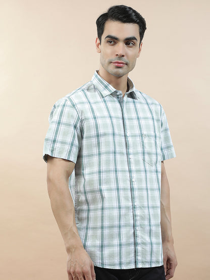 Casual Shirt for Men l Breathable & Soft with Color Fastness Slim Fit  Cotton Fabric Checkered Pattern