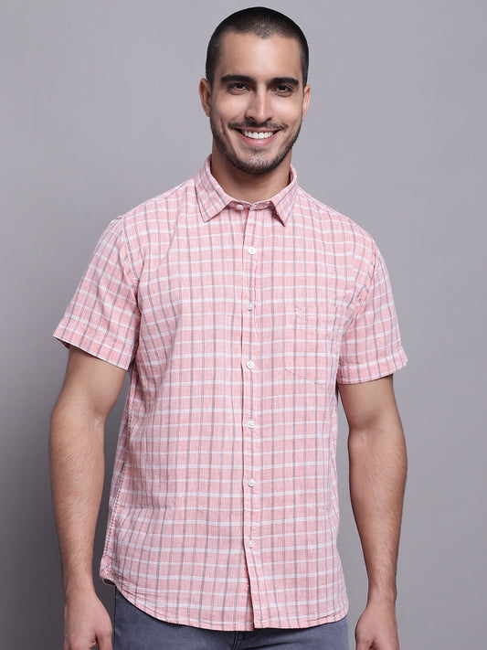 Cantabil Men Pink Casual Shirt (7137574617227)