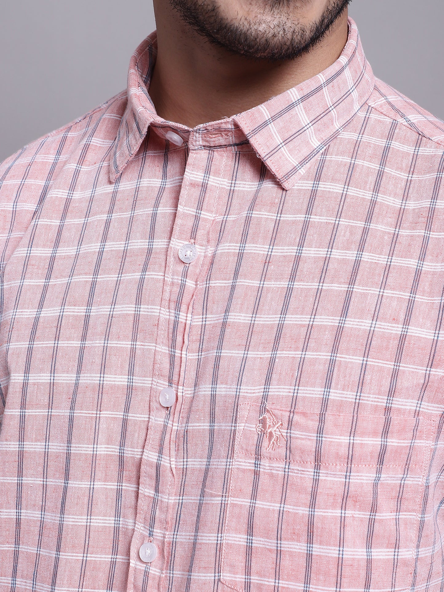 Cantabil Men Pink Casual Shirt (7137574617227)