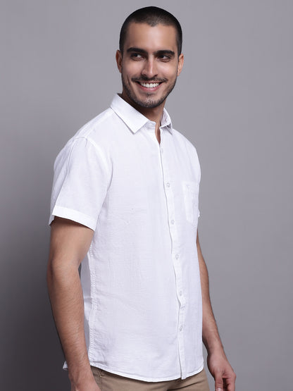 Cantabil Men White Casual Shirt (7137575796875)