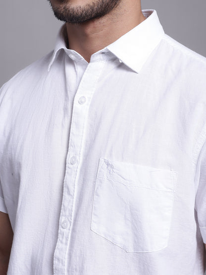 Cantabil Men White Casual Shirt (7137575796875)