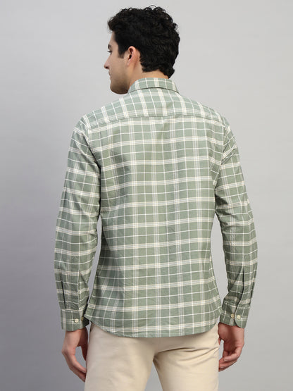 Casual Shirt for Men | Breathable & Soft with Color Fastness Regular Fit Spread Collar Neck Cotton Fabric Checkered Pattern
