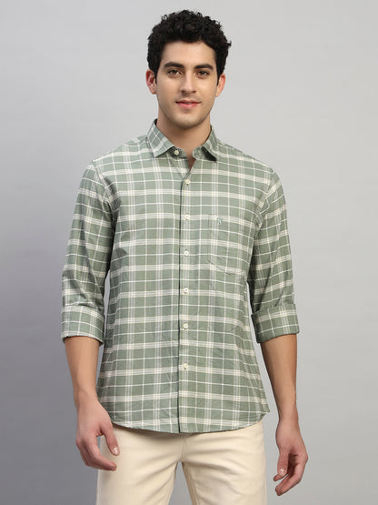 Casual Shirt for Men | Breathable & Soft with Color Fastness Regular Fit Spread Collar Neck Cotton Fabric Checkered Pattern