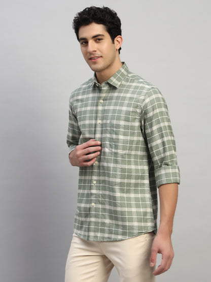 Casual Shirt for Men | Breathable & Soft with Color Fastness Regular Fit Spread Collar Neck Cotton Fabric Checkered Pattern