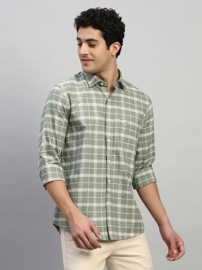 Casual Shirt for Men | Breathable & Soft with Color Fastness Regular Fit Spread Collar Neck Cotton Fabric Checkered Pattern