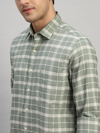 Casual Shirt for Men | Breathable & Soft with Color Fastness Regular Fit Spread Collar Neck Cotton Fabric Checkered Pattern