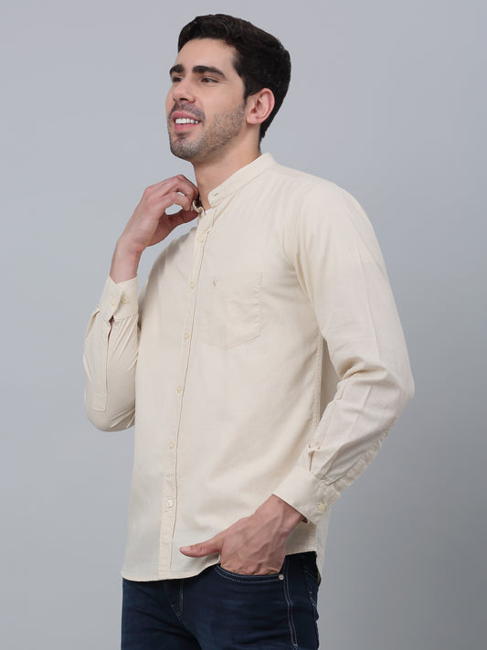 Casual Shirt for Men | Breathable & Soft with Color Fastness Regular Fit Spread Collar Neck Cotton Fabric Solid Pattern