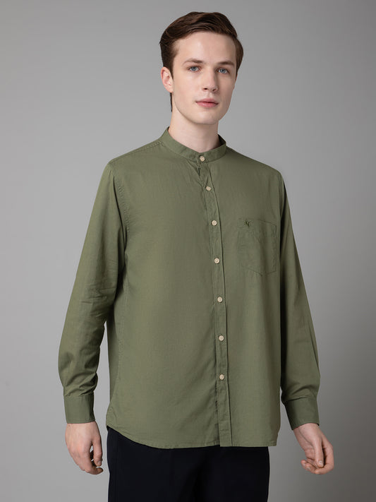 Casual Shirt for Men | Breathable & Soft with Color Fastness Regular Fit Spread Collar Neck Cotton Fabric Solid Pattern
