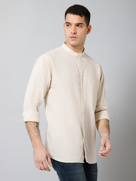 Casual Shirt for Men | Breathable & Soft with Color Fastness Regular Fit Spread Collar Neck Cotton Fabric Solid Pattern