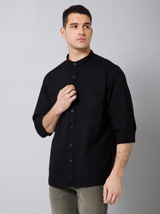 Casual Shirt for Men | Breathable & Soft with Color Fastness Regular Fit Spread Collar Neck Cotton Fabric Solid Pattern