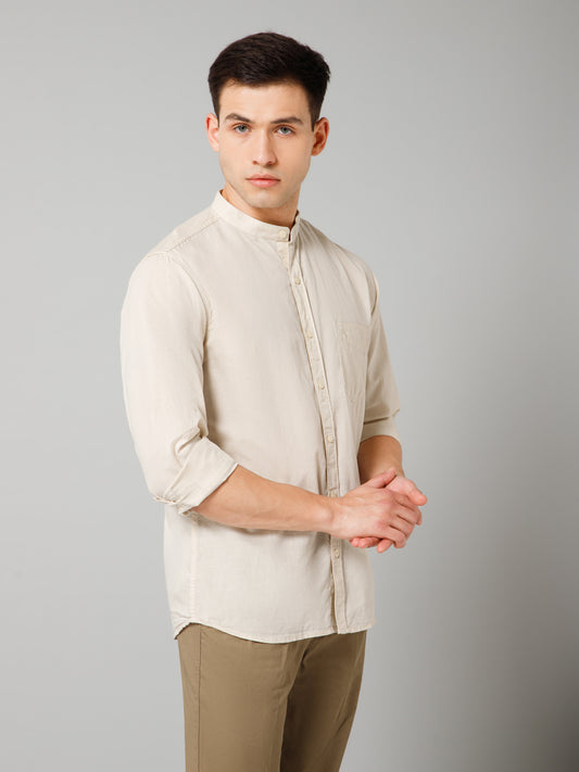 Casual Shirt for Men | Breathable & Soft with Color Fastness Regular Fit Spread Collar Neck Cotton Fabric Solid Pattern