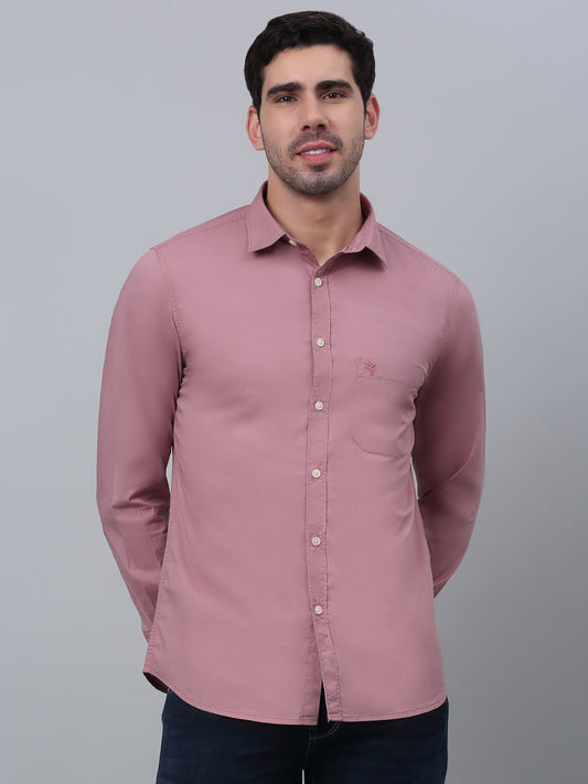 Casual Shirt for Men | Breathable & Soft with Color Fastness Regular Fit Spread Collar Neck Cotton Blend Fabric Solid Pattern