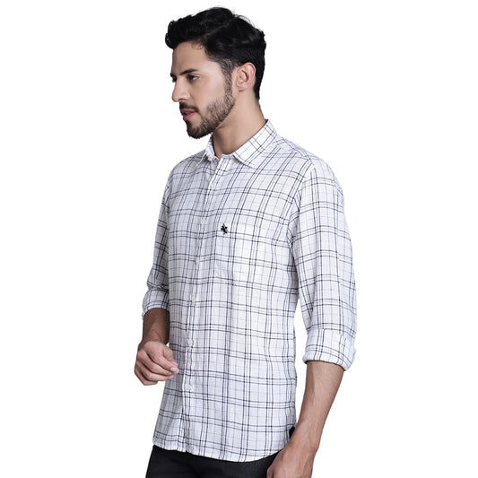 Casual Shirt for Men | Breathable & Soft with Color Fastness Regular Fit Spread Collar Neck Cotton Fabric Checkered Pattern