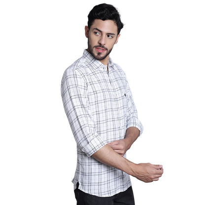 Casual Shirt for Men | Breathable & Soft with Color Fastness Regular Fit Spread Collar Neck Cotton Fabric Checkered Pattern