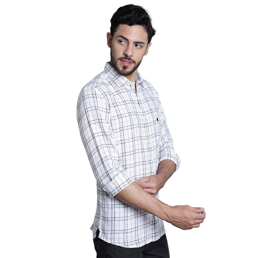 Casual Shirt for Men | Breathable & Soft with Color Fastness Regular Fit Spread Collar Neck Cotton Fabric Checkered Pattern