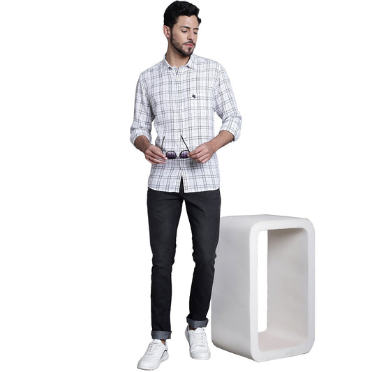 Casual Shirt for Men | Breathable & Soft with Color Fastness Regular Fit Spread Collar Neck Cotton Fabric Checkered Pattern