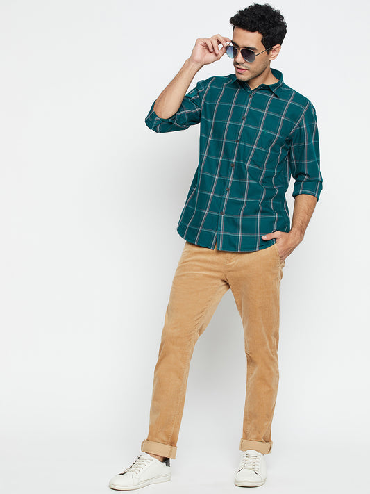 Casual Shirt for Men | Breathable & Soft with Color Fastness Regular Fit Spread Collar Neck Cotton Fabric Checkered Pattern